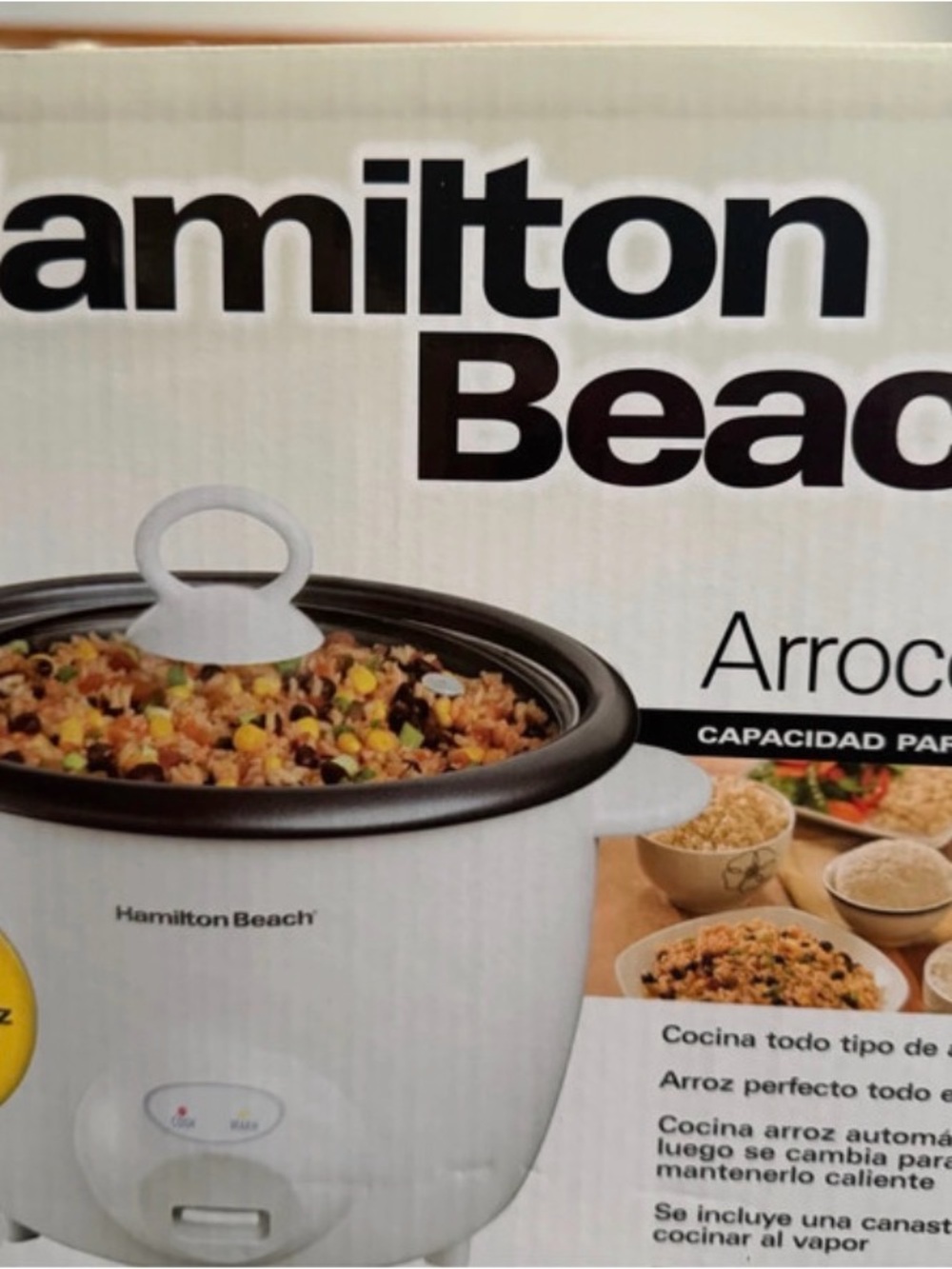 Hamilton Beach White and Black Rice Cooker